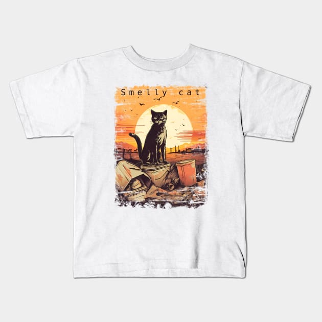 Garbage cat Kids T-Shirt by NemfisArt